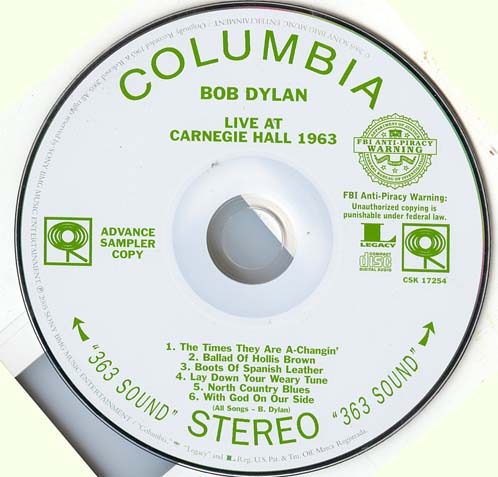, Dylan, Bob - Live at Carnegie Hall 1963